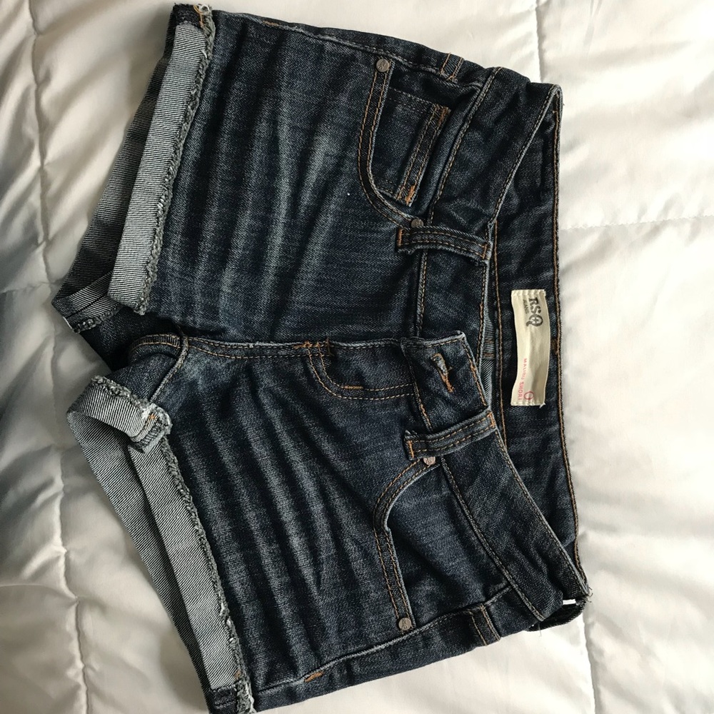 Dark blue denim shorts